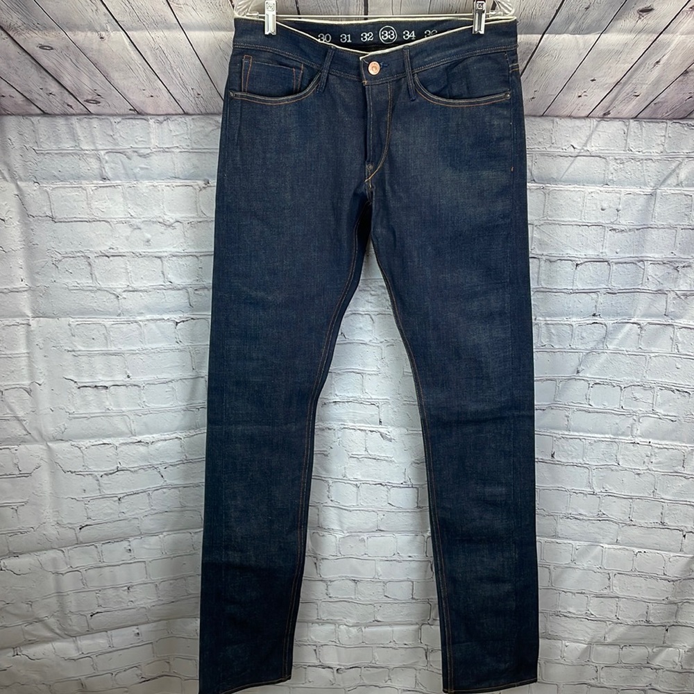 ⭐️NWOT Earnest Sewn KYRRE Mens selvedge straight leg dark wash jeans SZ 33X40